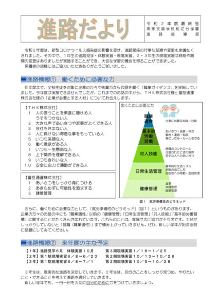 Microsoft Word – 進路だより（最終号）のサムネイル